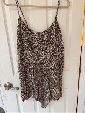American Eagle Outfitters Leopard Print Women’s Shorts Romper - Brown/Tan/Black